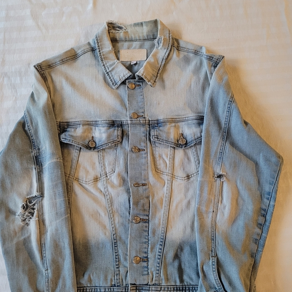 MacKeen Light Blue Distressed Denim Jacket